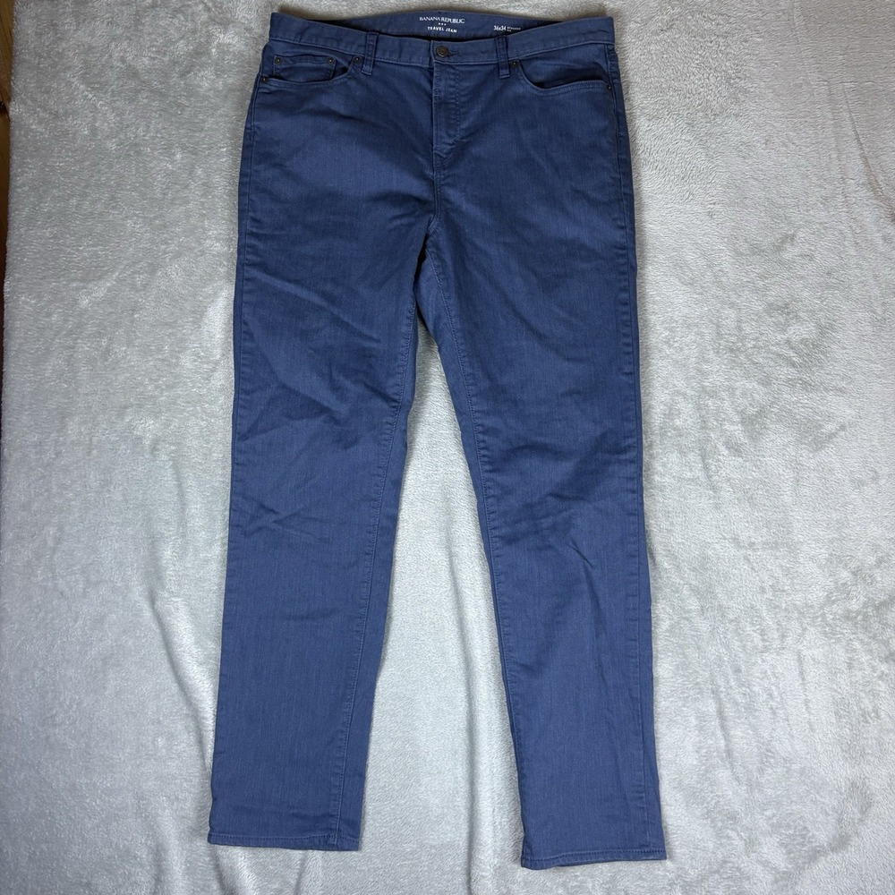 Banana Republic Men Jeans 36x34‎ (Fits 36x31) Blue Denim Travel Jean Slim Fit